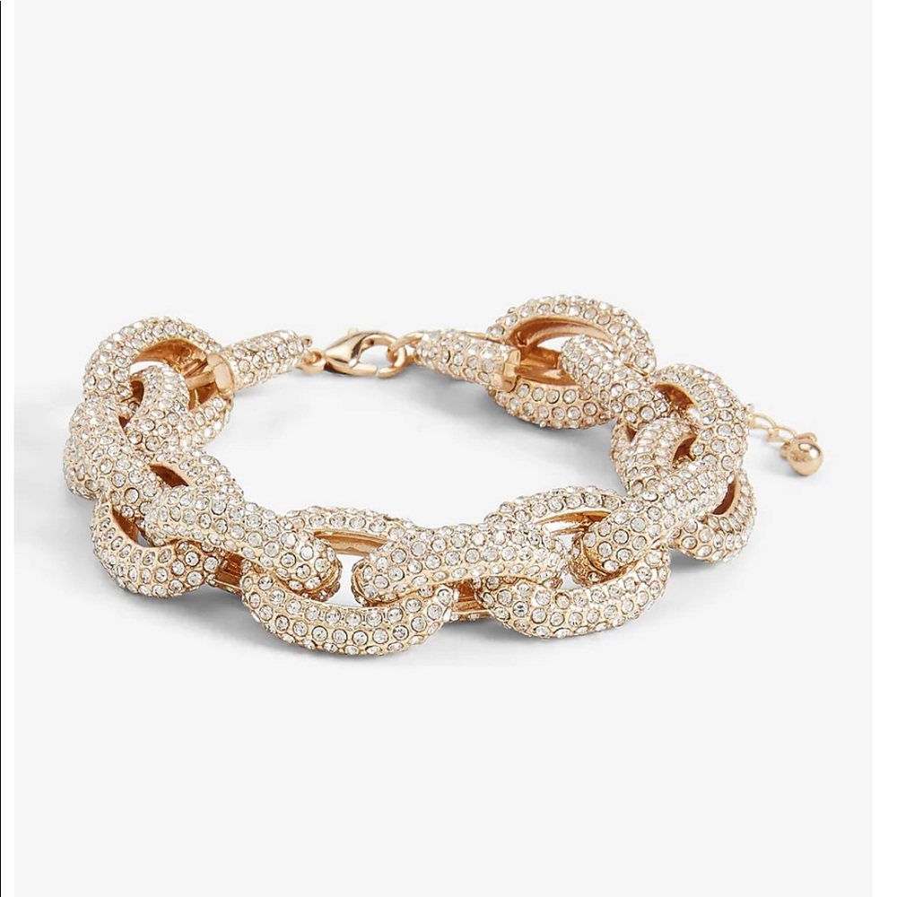 Express Thick Rhinestone Link chain bracelet size 8.5”